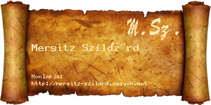 Mersitz Szilárd névjegykártya