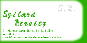 szilard mersitz business card